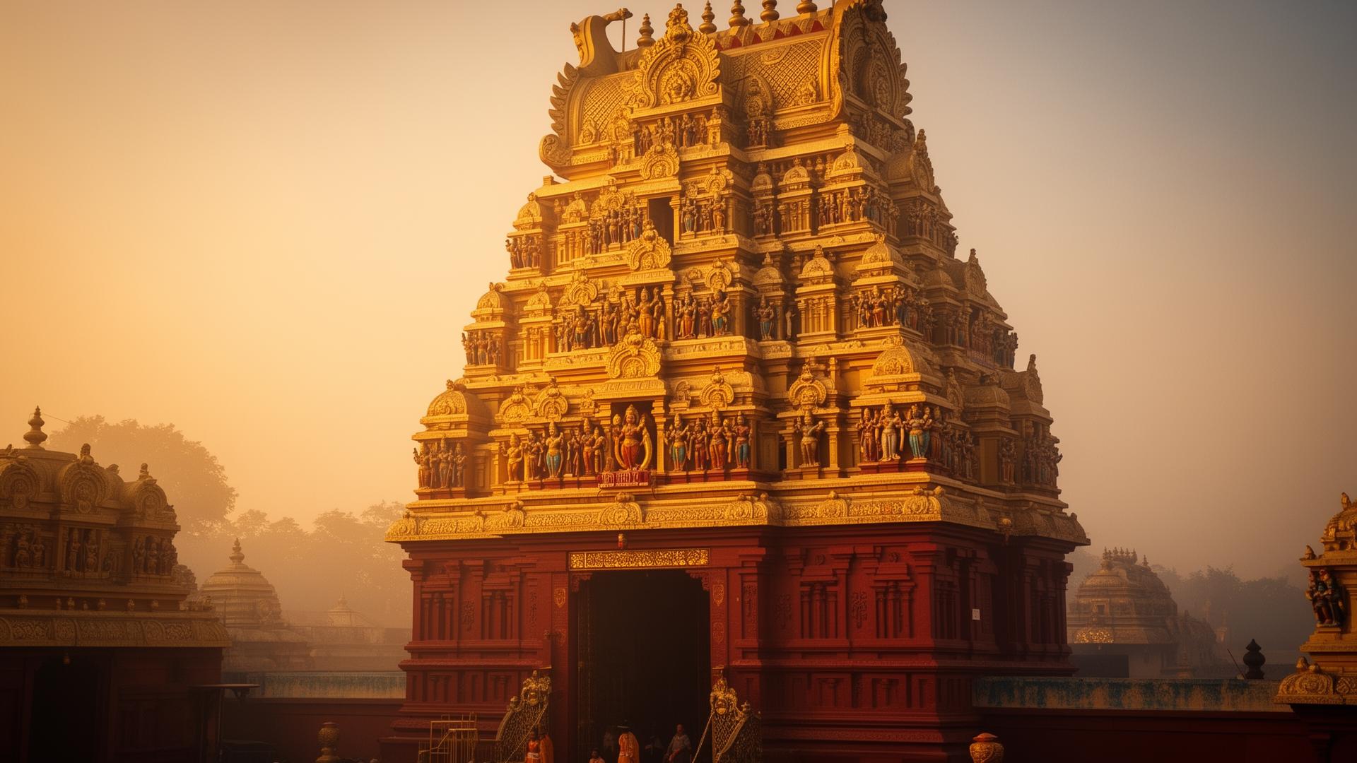 Gopuram at golden hour