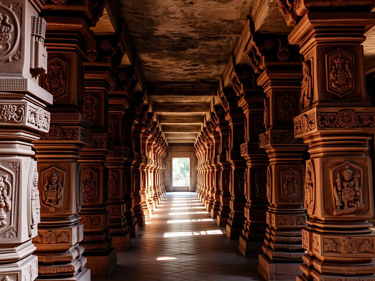 Carved pillars